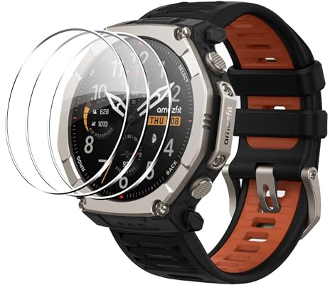Heioloo 3 Stück Schutzfolie für Amazfit T-Rex Ultra 2 Panzerglas, HD Displayschutzfolie 9H Härte Anti-Kratzen Schutzglas Folie, Bläschenfrei, Wasserdicht, Anti-Öl