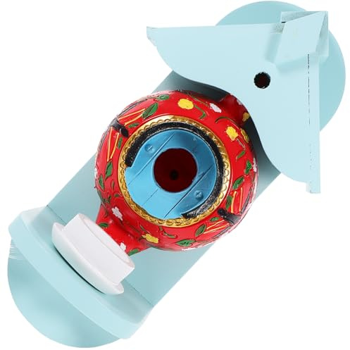 Mikikit Feeder Bird Nesting Box Teapot Shaped Bird House for Home and Park 8.65x4.72x4.72 in Ceramic Wood Resin Decorative Effect Wear Resistant Creative