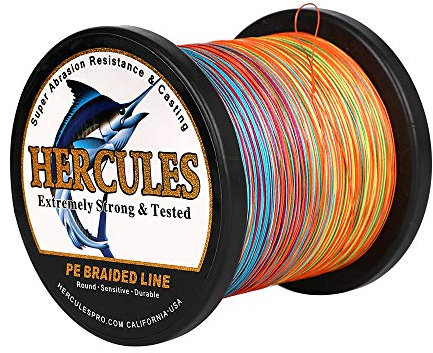 Hercules - Filo da Pesca Intrecciato a 8 Fili, 100-2000m, 10-300lb, Super Morbido, Polietilene, Lenze per Pesca Con Lenza, da Riva, in Mare e in Barca