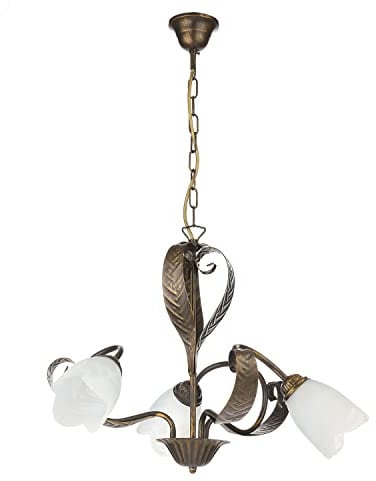 onli retorcidos lámpara metal marrón estilo rústico, Bronce y blanco