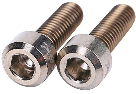 Lot de 6 Vis en Alliage de Titane M5x18 Vélo VTT Direction Guidon Tige Vis Boulon pour Potence de vélo (Titane)