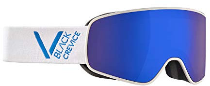 Black Crevice Skibrille – Schladming – Doppelscheibe, Anti-Fog-Beschichtung, UV400 Schutz (White/Blue, L (Kopfumfang 58-61 cm))…