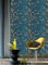 JZ·HOME 2618 Vintage Floral Wallpaper Blue/Yellow Thick Textured Flower Wall Paper Home Bedroom Living Room Hotels Wall Decoration 20.8 x 32.8ft