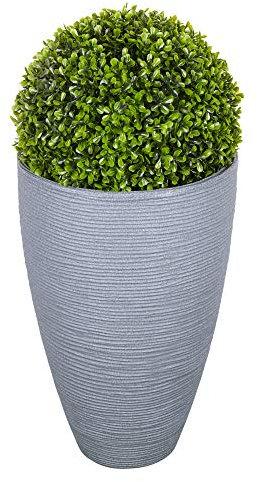 URBNLIVING Plastic Rattan Flower Pots with Artificial Boxwood Balls