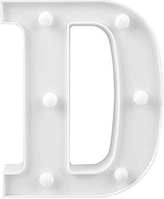 LED Deko Buchstaben - 22 cm A-Z - mit warmen Licht - Lampe beleuchtet Hinstellen Hochzeit Schriftzug Wort Love Home Batterie Lechtdeko Alphabet Ja Liebe Romantisch Wohnzimmer Bar Leuchtbuchstaben (D)