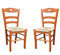 Sedia LOIRE in legno massello con seduta in paglia SET 2 PEZZI (Ciliegio)