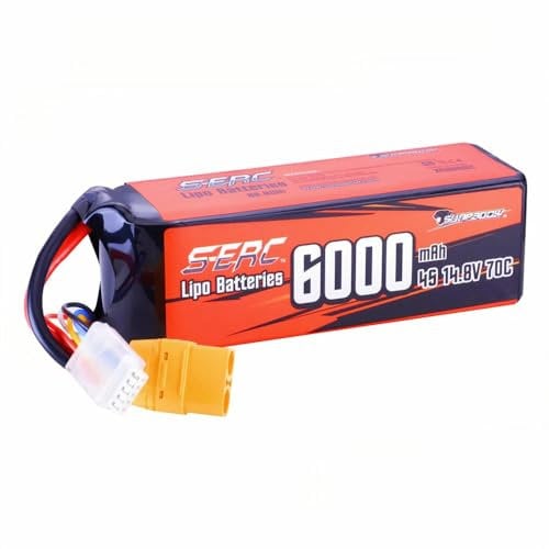 SUNPADOW 4S LiPo Akku 14,8V 6000mAh 70C Hochstrom-Akku mit XT90 für RC Crawler/Racing/Buggy – Leistungsstark für Offroad & Modellbau