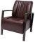 Mendler Sessel HWC-H10, Loungesessel Polstersessel Relaxsessel, Metall Industriedesign - Vintage braun
