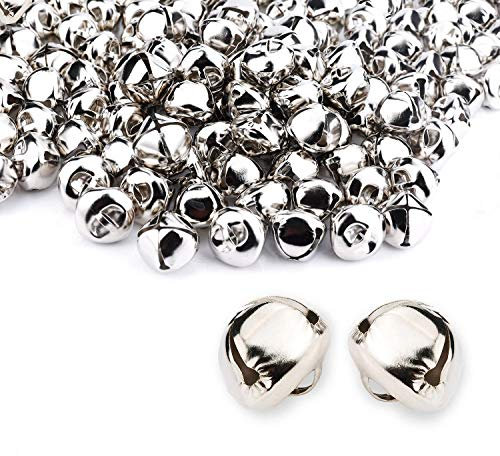 Augshy Weihnachten Glöckchen, 50 Stück 20mm Silber Glöckchen zum Basteln Bastelglocken Großpackung für Weihnachten Heim- und Haustierdekorationen Weihnachtsdekoration Partyzubehör