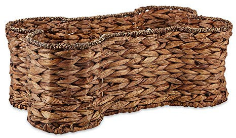 Bone Dry Pet Storage Collection Hyazinthe Spielzeugkorb, Knochenform, Dunkelbraun, klein