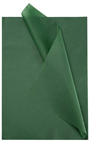 ZYOOO 50 Blatt Seidenpapier Dunkelgrün, 70 cm x 50 cm,Geschenkpapier für Bastelarbeiten, Dekoration