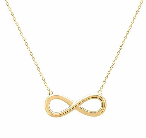 Kritz Damen Unendlich Halskette Gold Silber Rosegold - Anhänger Unendlichkeit Zeichen Infinity mit Verstellbare Kette - Schmuck Modisches Geschenk für Frauen