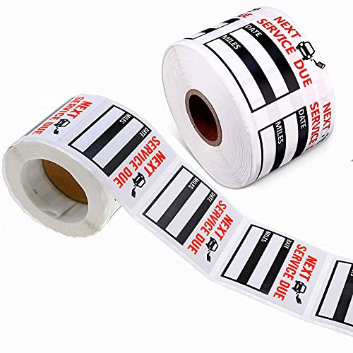 Ölwechsel-Aufkleber, 300 Stück, 5,1 x 5,1 cm, schwarze Aufkleber, zur Erinnerung an den nächsten Service, abnehmbare Vinyl-Aufkleber in Rolle mit Perforationslinie (schwarz, 300 Stück)