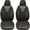 BREMER SITZBEZÜGE Maß Auto Schonbezüge kompatibel mit VW Polo 9N3 Fahrer & Beifahrer Set ab 2005-2009 / Auto Schonbezug Velour Kunstleder Set 2er Pack in Schwarz (PS803)