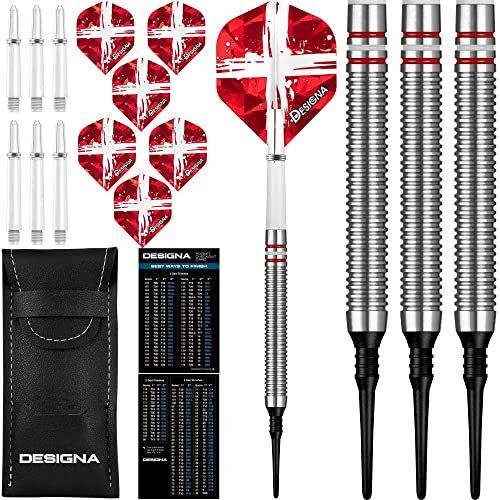 DESIGNA DARTS Patriot-X Darts | Soft Tip Darts Set | Dänemark | 20g (D9533)