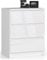 AKORD Commode K60 avec 3 tiroirs | Commode Classique pour La Chambre, Salon | Meuble de Rangement | L60 x H77 x P40 cm | Poids 25 kg | Blanc/Blanc Brillant
