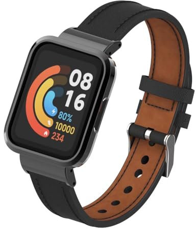 nuosiweilang Bracelet Compatible pour Xiaomi Mi Watch Lite 2/Redmi Watch 2,Mi Watch Lite 2 Bracelet de Remplacement en Cuir pour Redmi Watch 2/Xiaomi Mi Watch Lite 2,Noir