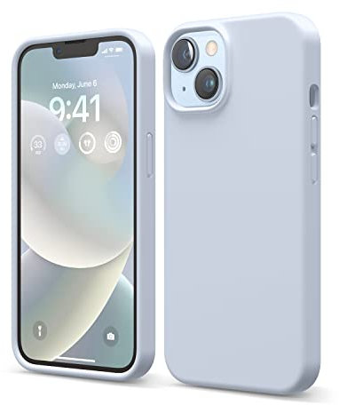 elago Liquid Silicone Case Compatible with iPhone 14 Case (6.1), Premium Silicone, Full Body Protection - 4 Layer Shockproof Phone Cover, Anti-Scratch Soft Microfiber Lining (Light Blue)