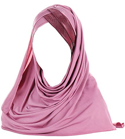 JDYaoYing Frauen Pailletten Muslim Hijab Islamische Glänzende Kopf Wrap Schal Schal Lange Turban Kappe Kopf Abdeckung, rose, One size