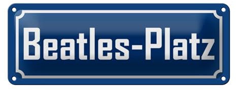 Femer Blechschild Beatles-Platz 27x10cm Hamburg St. Pauli Dekoration