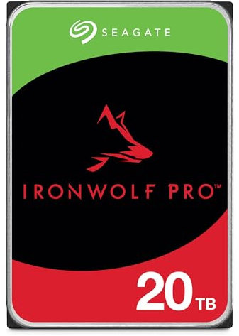 Seagate IronWolf Pro, 20TB, Unità disco interna NAS, SATA CMR da 6GBit/s, 3,5, 7.200 giri/min, con cache da 256 MB per sistemi Network Attached Storage RAID (ST20000NE000) (Ricondizionato)
