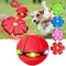 Demiawaking Balle pour Chien Soucoupe Volante Lumineuse 6 Couleurs, Pet Toy Flying Saucer Ball, Indestructible, Jouet Interactif de Boule (Rouge)