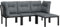 vidaXL Garten Lounge Set 4-TLG., Gartenmöbel Set Sitzgruppe für Garten Terrasse, Modular Loungemöbel Stuhl Hocker, Schwarz Grau Poly Rattan