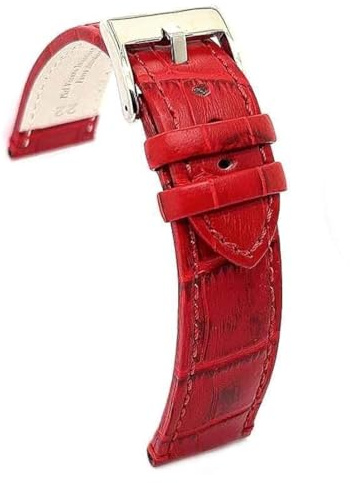 diloy Uhrenarmband Leder Alligatorprägung 361 Bordeaux 22mm
