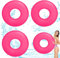 3Pcs Pink Inflatable Pool Floats Ring for Adults,Giant Blow Up Swimming Ring for Adults,Swim Wheel Tube Pool Rubber Rings Pool Inflatables for Adults Swimming Pool Summer Beach Party Decorations
