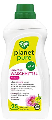 PLANET PURE Universal Waschmittel 25 WL, Wildrosen, 98,4% natürliche Inhaltsstoffe