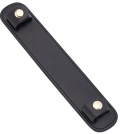 WEBEEDY Leather Shoulder Strap Pad Strap Pad Replacement for Tote Bags Handbag Detachable Thick Leather Strap Cover, Black, 4.3 cm Wide