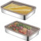 Set mit 2 Aufschnittbox Fresh, Aufschnittboxen für Kühlschrank, Edelstahl Lebensmittel Aufbewahrungsbox mit Deckel, Frischhaltedose Luftdicht Stapelbare, Geschirrspüler, für Fleisch, Käse (Klein)