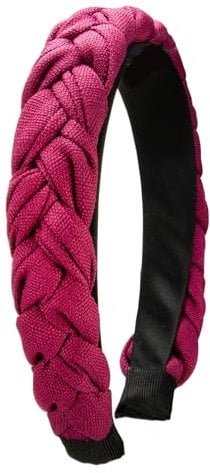 Alpenflüstern Trachten-Flecht-Haarreif Leinen-Optik - Damen Haarschmuck rutschfest, Haarband geflochten fürs Dirndl (beere) ADV141