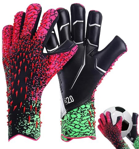 YuuFcy Virtcooy Kinder Torwarthandschuhe - Rutschfeste Vollfinger Fussball Handschuhe für Training und Spiel, Größe 6/7/8/9/10