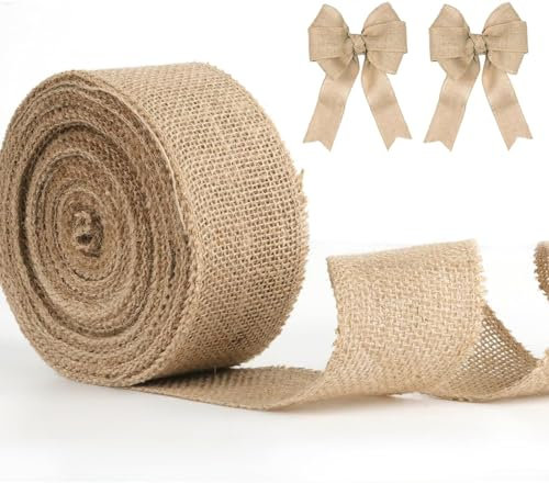 ZDNT Juteband 15m Natur Vintage Geschenkband Rolle 6cm Breit Jute Geschenkband Burlap Band Sackleinen Band für Handwerk, Hochzeitdeko, Weihnachten, Blumenstrauß Dekoration