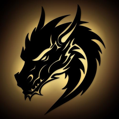 Namofactur Drachenkopf LED Figur Wanddeko DIY Set aus MDF Holz - Drachen Geschenke für Männer Frauen Bastelset