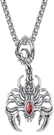 HXWZB Skorpion-Halskette für Männer Sterling Silber Wildes Tier Skorpion Unisex-Anhänger für Männer Jungen Vater