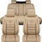 Autositzbezüge Leder Sitzbezüge Auto für Mi-NI Cooper R56 for One Cooper S, Schonbezüge Vordersitze und Rückbank Sitzschoner Komplettset Sitzauflagen Zubehör,B/Beige