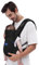 YEMKEZO Babytrage für Neugeborene, kuschelige Babytrage (3,2–11,3 kg), mit Klettverschluss für leicht verstellbar, weicher Stoff, atmungsaktiv, Schwarz