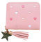 CLKE Porte Monnaie Fille en PU Cuir,Portefeuille Femme Mignon avec Pendentif,4 Emplacements Cartes,2 Sac à Monnaie,1 Poche à Fermeture Éclair,Moins de 10 Euros,Rose Clair