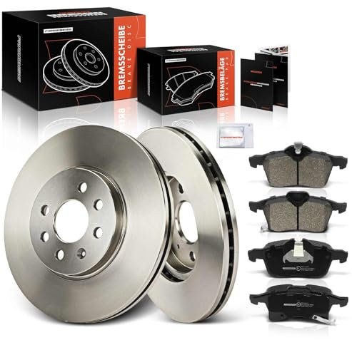 Frankberg 2x Bremsscheiben 4x Bremsbeläge mit Bremsenschmiermittel Vorne Kompatibel mit Combo Kasten/MPV 1.2L-1.7L 2001-2012 Meriva X03 1.2L-1.8L 2003-2010 Replace# 93189698