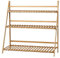 Outsunny 3-Tier Bamboo Plant Stand, Folding Plant Rack, Display Plant Shelf for Indoor & Outdoor Use, 98 x 37 x 96.5cm, Natural