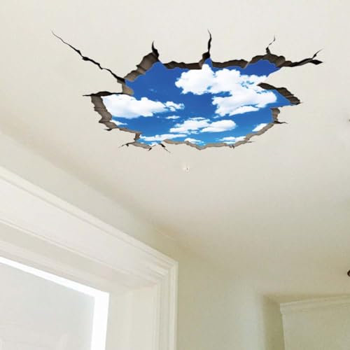 SUPERDANT Wolken 3D Wandtattoo Lustige Himmel Wandsticker 3D Wandaufkleber Decke Aquarell Kunst Dekor Vinyl Wandsticker Für Kinderzimmer Wohnzimmer Kinderzimmer Schlafzimmer Spielzimmer