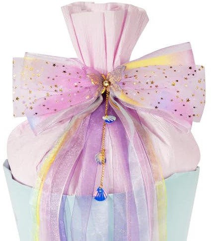 BOFUNX Schultütenschleife Lila Schultüte Schleife Schmetterling Zuckertüten Schleife für Mädchen - 60×20cm Schleife Schultüte Zuckertüte Deko Schulanfang Einschulung Deko