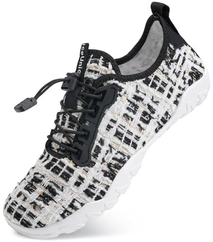 IceUnicorn Strandschuhe Badeschuhe Damen Herren Schwimmschuhe Aquaschuhe Sommer Schnell Trocknend Surfschuhe(539Schwarz,40EU)