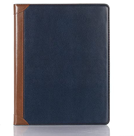 Custodia per iPad Pro-7 (13'') M4 2024, DMaos Vintage Libro in pelle sintetica Stand Folio Smart Cover, Auto Sleep/Wake, Porta documenti e carte di credito, blu