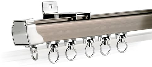 NOIRDA Deckenschiene Für Vorhänge, Einläufige Schiene System, RV-Vorhangschiene, Gardinenschiene-Set Für Duschvorhang Für Etagenbett, Erkerfenster(A-wall,600cm/4 * 150cm)