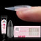 EBANKU 450PCS Build on Apex Nail Tips, Pre-Shape Medium Almond Full Cover Thicker Clear Gel Nail Tips Nail Extension Building Gel Press On Nails for Flat Nails