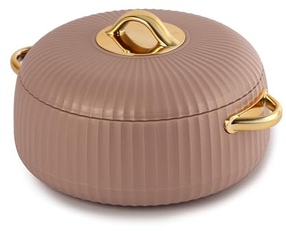 Cello Aurum Luxuriöser innerer Edelstahl-Thermotopf 1250 ml, Beige | leicht zu greifender Deckel und Frim Drehverschluss | BPA-frei, langlebig, geeignet für heiß und kalt | Hot Box für Küche | Hot Pot