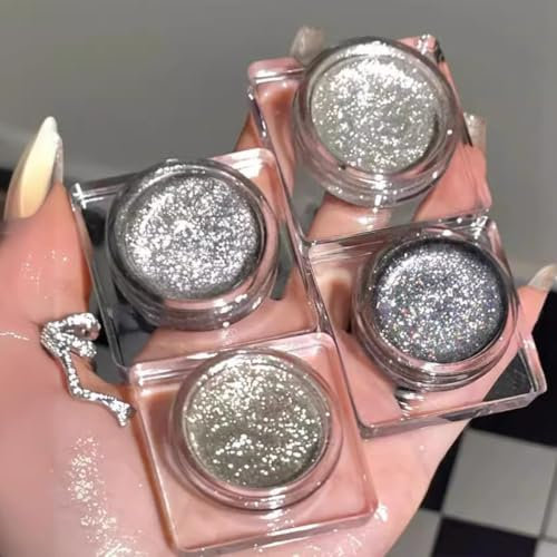 KARLOR 3 Pcs flüssig Glitzer Highlighter Lidschatten Glitzer Eye Glitter Gel Schimmer Lidschatten Gesicht Highlighter Makeup strahlend Lidschatten Sparkling liquid Glitter(silber+golden+ schwarz )